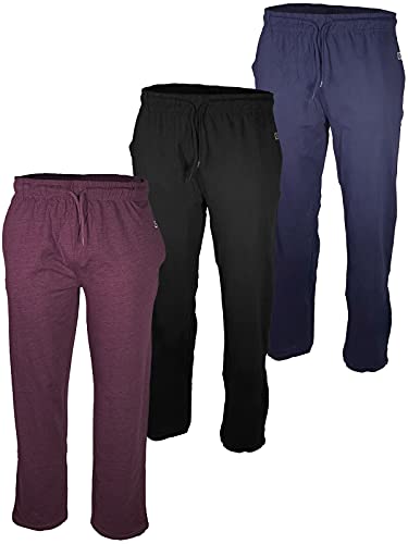 BROOKLYN VERTICAL 3-Pack Mens Sleep & Loungewear Pant|Soft Comfortable Cotton|Drawstring Pull|Pockets|Many Colors|Small-3XL