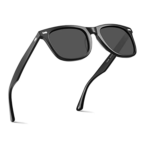 CARFIA Retro Polarised Sunglasses Mens UV 400 Protection Hand-Crafted Acetate Frame