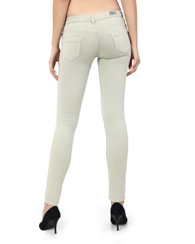 Image of TWGE - Women's Mid Rise Skinny Fit Jeans - Single Button, Stretchable Denim Pants - Ankle Length - Stylish Casual Wear
