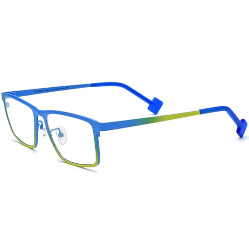 Image of FONEX Colorful Pure Titanium Glasses Frame Women Retro Round Eyeglasses