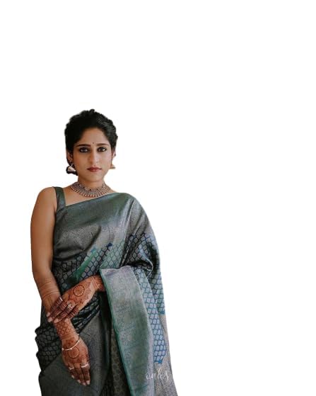ADARSH ENTERPRISE Women's Kanjivaram Pure Zari Woven Soft Silk Saree With Blouse Piece -AF- 2150