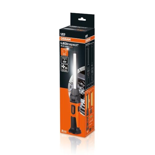 OSRAM LEDinspect Slim MAX1000, Luce di ispezione a LED Sottile, 6000K, Luce di Lavoro a LED Ricaricabile, Magnetica, Flessibile, incl. Gancio