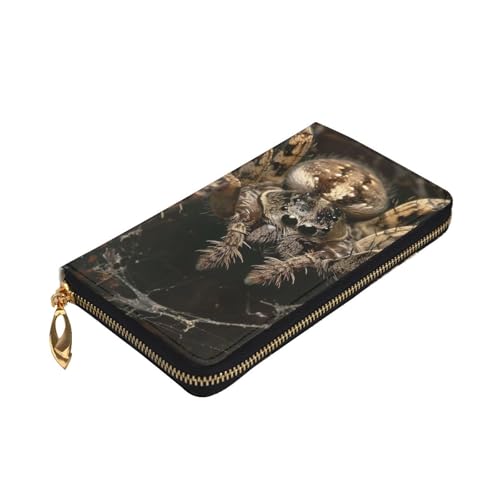 Scary Spider Printed Long Wallet for Women Men Cute PU Leather Wallet with Coin Purse and Credit Card Holder3