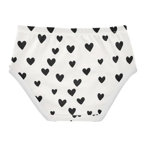 All Seasons Girls' Panties Organic Underwear for Young Girls Black Heart Dots in Sizes 2T,3T, 4T, 5T, 6Y and 8Y2