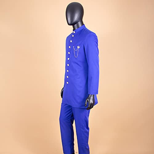 Men`s Suit Single Breasted Slim Fit Blazer and Pants 2 Piece Set Dashiki Outfits African Clothes for Wedding4