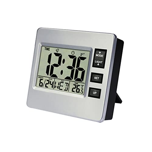 Amosfun Despertador Digital Luminiscente de Mesa para Dormitorio Reloj de Alarma Simple y Pantalla Clara con Retroiluminación Sin Batería para Estudiantes y