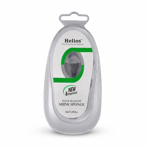 Image of Helios Shoe Shine Sponge for Leather Shoes | Instant Shine Sponge | Easy to Use Shoe Cleaner | Long Lasting Shine for Formal Shoes, Boots & Leather (Natural, Pack of 3)