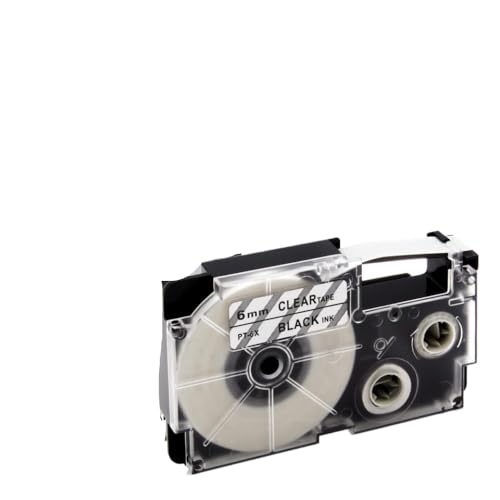 5pk 6mm xr6we Etichette compatibili con xr6x xr6rd xr6bu xr6yw xr6gn Tasso Funziona con kl60 kl120Black on Clear