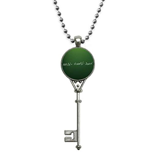 Math Kowledge Cosine Formula Pendant Vintage Necklace Silver Key Jewelry