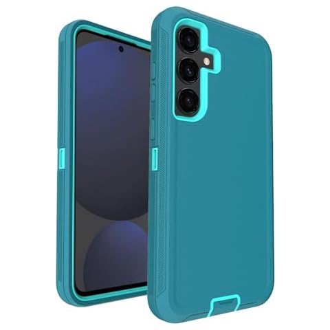 Aliruke for Galaxy S24-FE Case, 3-Layer 16ft Drop Protection, with Dustproof Port Cover, Full-Body Shockproof Heavy Duty Protective Phone Case for Samsung Galaxy S24 FE, Teal Cover