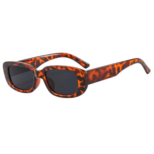 Image of IKANOO Retro Rectangle Sunglasses for Women Men Small Square Frame Trendy Y2K 90's Black Sunglasses