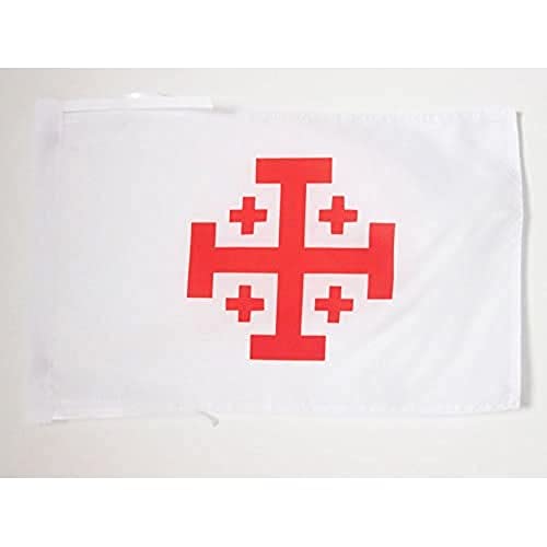 AZ FLAG, Order of the Holy Sepulchre of Jerusalem Flag, 18'' x 12'', 100% Polyester Catholic Small Banner with Two Cords