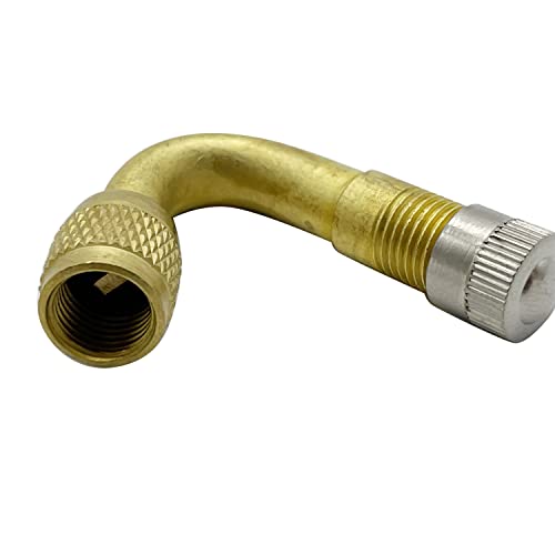 Image of 2PC Universal 45 Degree Tire Valve Extension Adapter Brass Air Tyre Extension