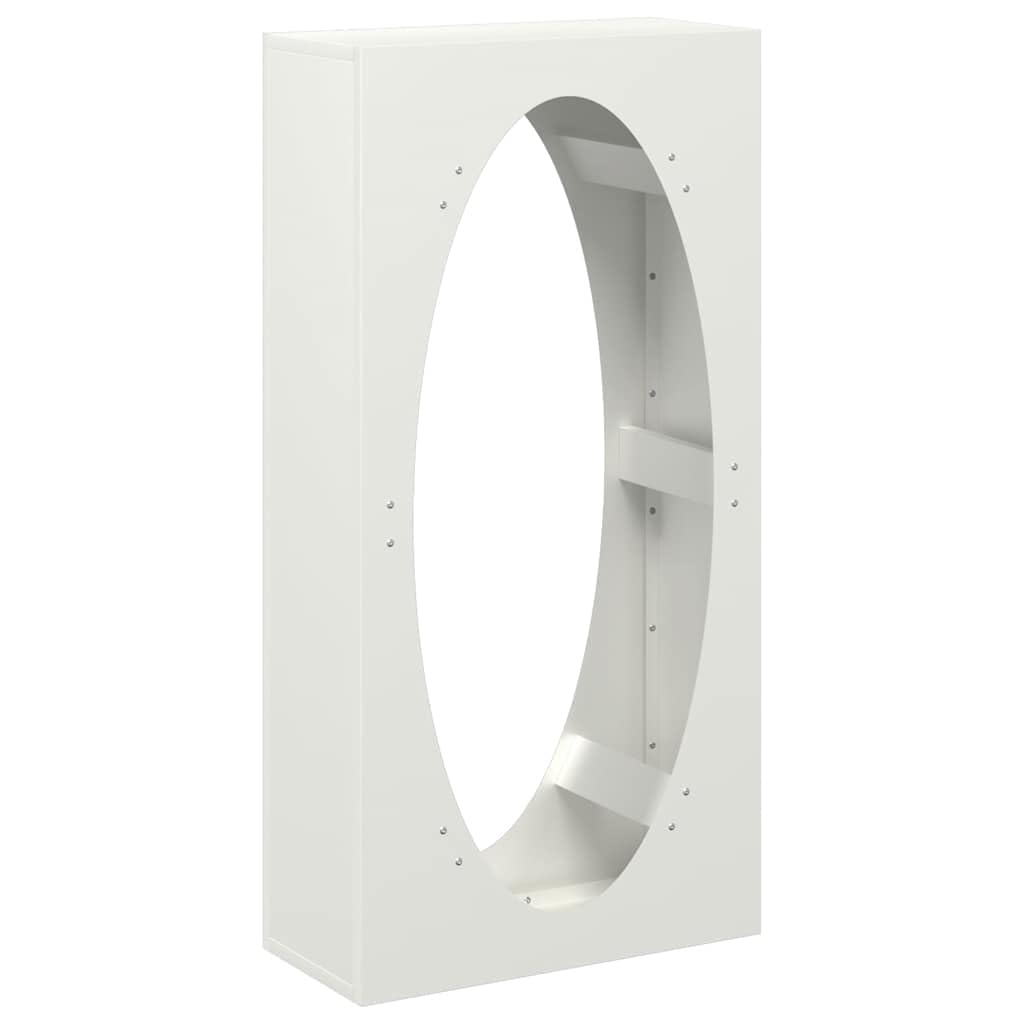 Porta Legna da Interno in Acciaio Laminato a Freddo, Rastrelliera per Legna da Ardere 60 kg, Design Elegante per Camino, Colore Bianco 50x23x100 cm, Facile Assemblaggio,