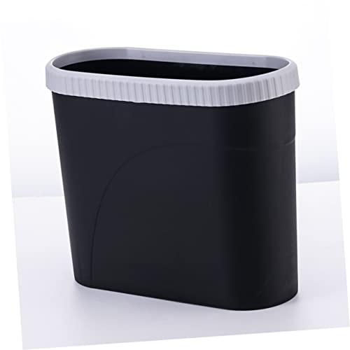 Caneca de basura rectangular negra para cocina y baño miniatura 4