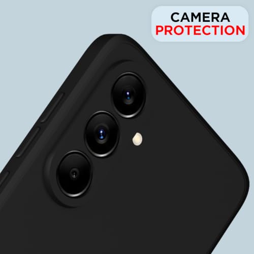 Image of Outlouders Back Cover for Samsung Galaxy A37 5G | Camera Protection | Durable Soft Matte Silicone Bumper Case (Black)