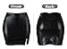 FEOYA Women’s Leather Mini Skirts High Waist Shorts Skirts Sexy Slit Slim Fit Bodycon Mini Skirts Zipper Tight Pencil Skirts Dress for Ladies Black
