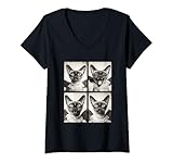 Photo Gallery donna divertente gatto siamese vampiro con pipistrello costume felino halloween maglietta con collo a v Photo Gallery donna divertente gatto siamese vampiro con pipistrello costume felino halloween maglietta con collo a v
