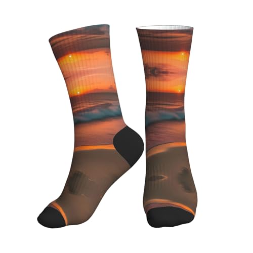 Sunset At The Beach Fashion Leisure Sports Socks Are Unisex To Keep Feet Dry Suitable Various Outdoor Sports