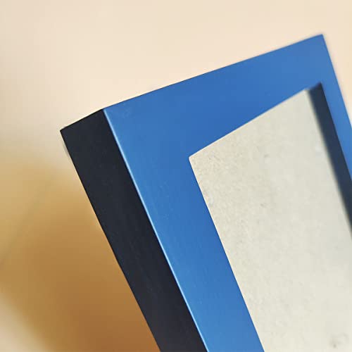 Image of 7x7 Picture Frames Blue Square. Solid Wood.Plastic Panel.The Protective Film Must be Removed.