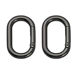2個セット 長円形カラビナ/楕円カラビナ/オーバルカラビナ フック/リングフック キーホルダー/アクセサリーパーツ (28mm, ブラック)