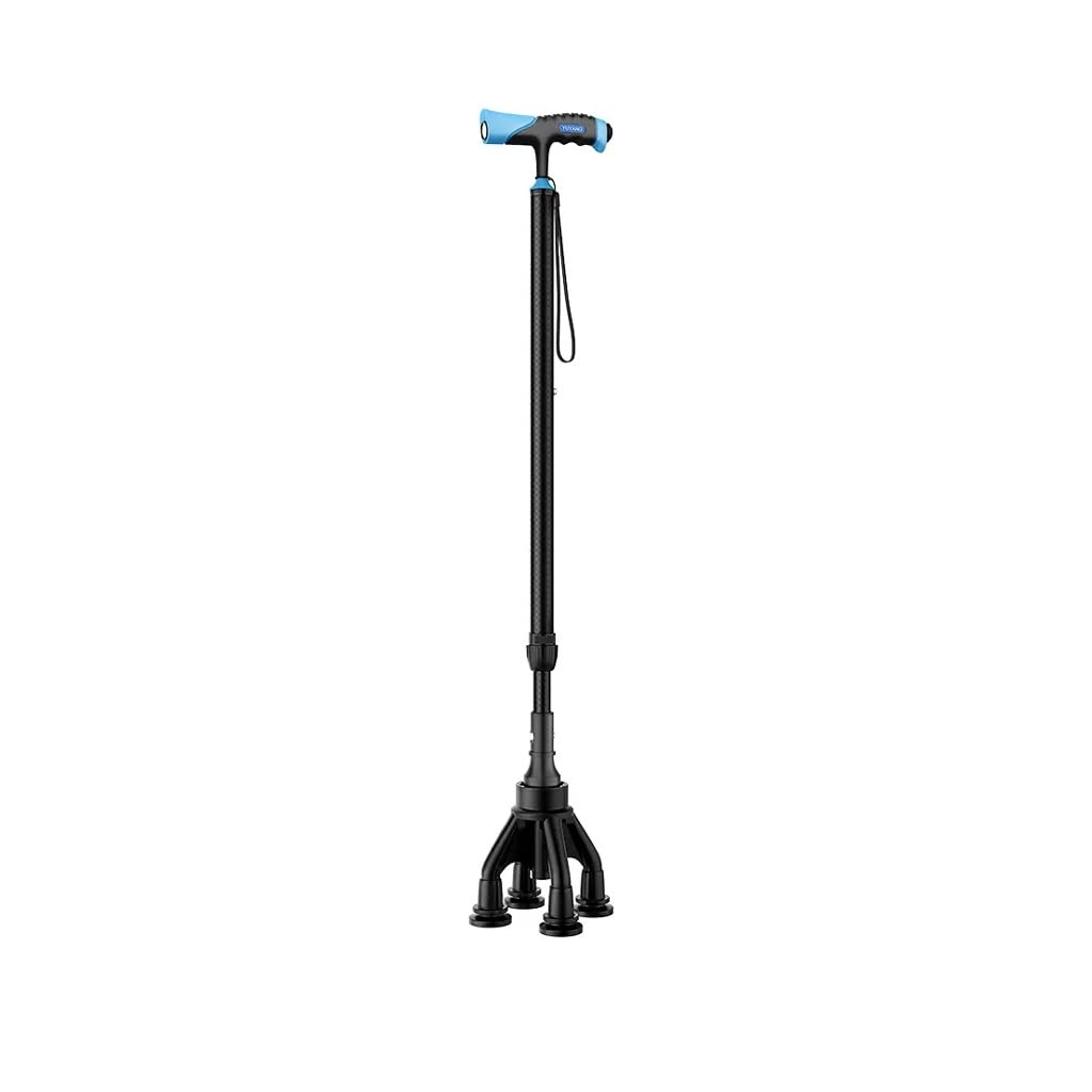 GCX- Muletas for Ancianos bastón Plegable telescópico Antideslizante Multifuncional con bastón de Cuatro Patas for Ancianos Firma