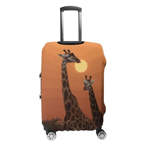 Giraffe at Sunset Printed Luggage Cover Protector, Fits 18-32 Inch Luggage4
