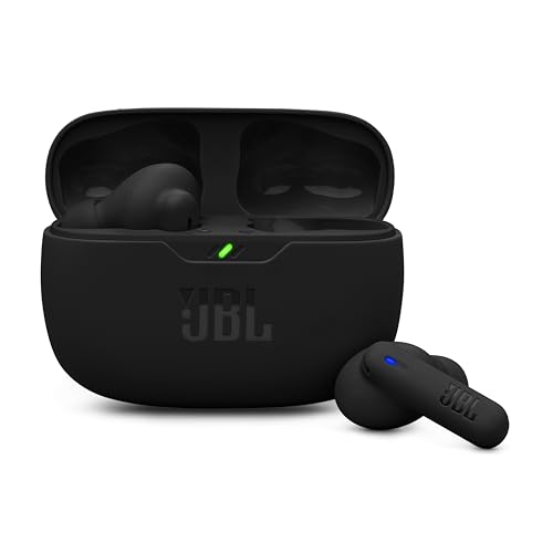 JBL Wave Beam 2, Auriculares True Wireless con cancelación de Ruido Activa, Bluetooth, hasta 40 hrs de autonomía, Sonido JBL Pure Bass, Smart Ambient, Connexion multipunto, Negro