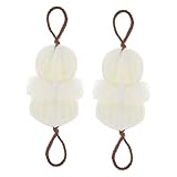 Frcolor 2個 バスボール 気密性の蓋付き食品保存容器 エクステンダー 調整可能な フードジャー のそみ 除去シャワーボール シャワーブッシュ バススクラバー Pe Beige