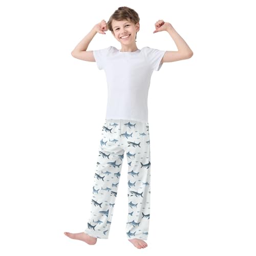 Boys' Pants Ocean Small Sharks Blue Long Bottoms Jogger Pants Elastic Waist Trousers with Pockets S-XL2