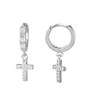  Pendientes Vidal & Vidal colección Trendy de aro de plata con motivo de cruz