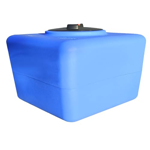 ESTO Serbatoio Acqua Potabile 100L Quadrato - 200L, 300L Rettangolare Polietilene Per Raccolta Acqua, Cisterna Esterno Blu, per Utilizzo Fuori Terra 300 LT/POMPA+PRESS CONTROL
