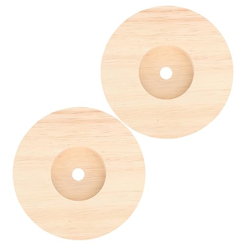 Zerodeko Base Per Lampada in Legno Fai Da Te Rotonda Supporto Stabile Per Lampada Da Tavolo 12X12X2 Cm Accessorio Versatile Per Casa E Ufficio