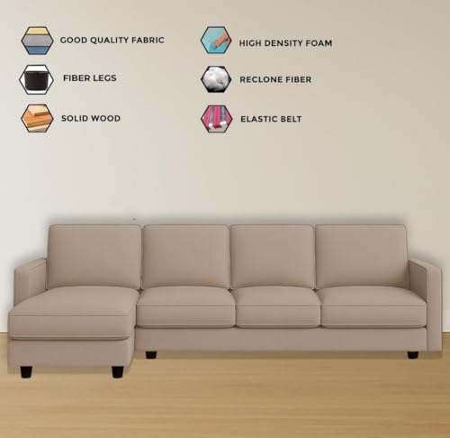 Image of The MM Furniture store Premium Fabric Sofa - Champagne (5 Seater - LHS)