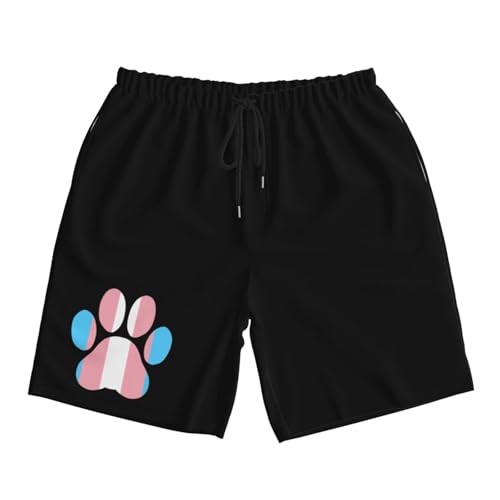 Transgender Pride Paw Men's Quick-Dry Board Shorts 7