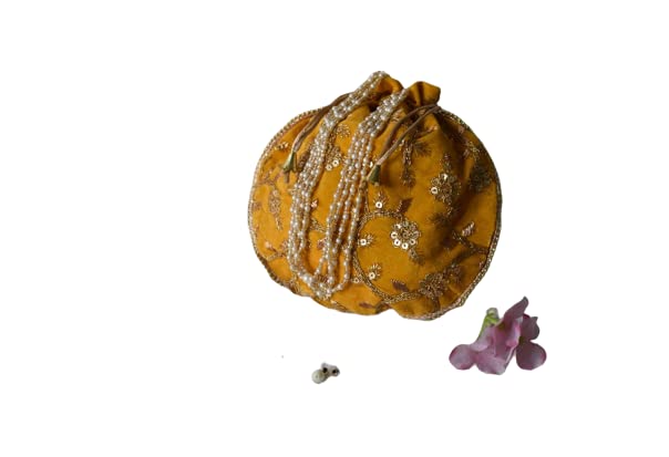 LOCAL HANDIZari Resham Potli For Designer handbags for Women wedding party and Return Gift Potli Bags