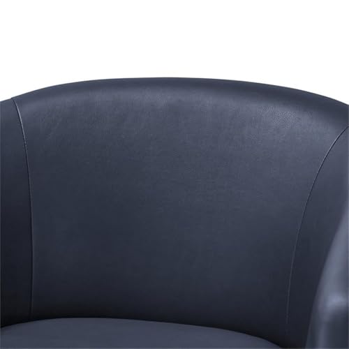 Sillón Barrel Giratorio Piel Sintética Azul miniatura 4