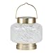 Allsop Home and Garden Solar Boaters Lantern Square, Handblown Glass with Solar Panel and LED Light, Weather-Resistant for Outdoor Deck, Patio, Garden, Square/White, 1-Count