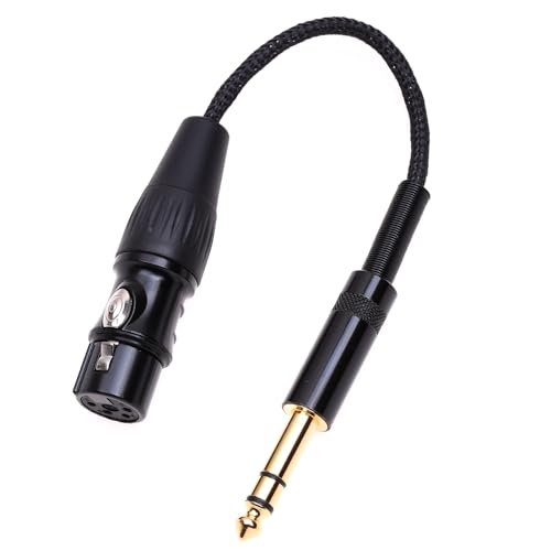 GAGACOCC Silver Plated 1/4 6.35MM Male to 4 Pin XLR Female Balanced Headphone TRS Audio Adapter