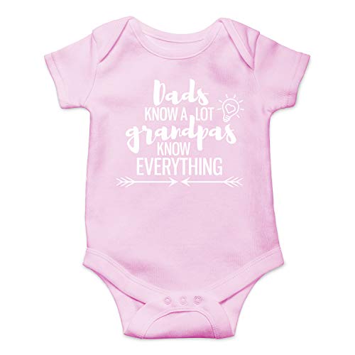 Image of Dads Know A Lot Grandpas Know Everything - Funny Baby Essentials Bodysuit - Baby Girl Clothes