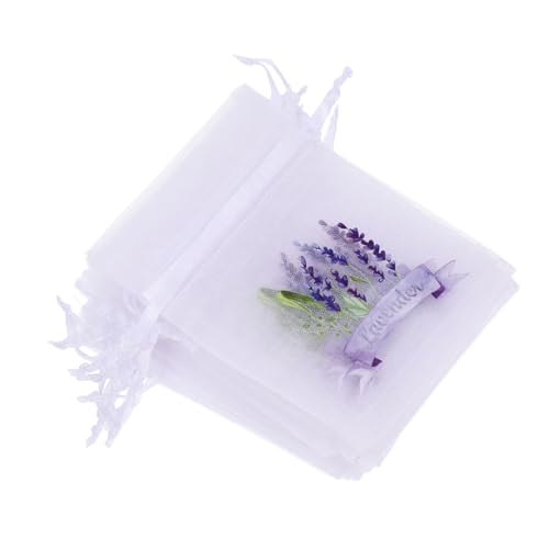20 bolsas de sachet de lavanda de malla fina con cordón miniatura 1