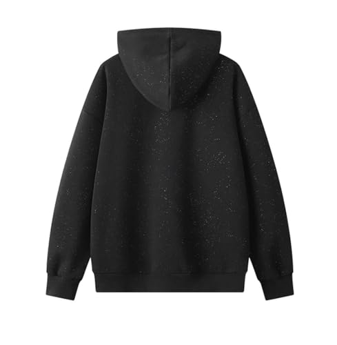 Men's Glitter Hooded Sweatshirt Solid Color Pocket Pullover Hoodie Spring Casual Sparkly Streeetwear3