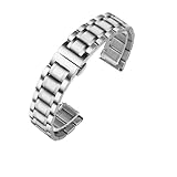 Tipo di chiusura: acciaio NRERDMT Cinturino in acciaio inox con estremità curva, compatibile con Tissot 1853 Couturier T035, 18 mm, 22 mm, 23 mm, 24 mm, per uomo e donna, 18 mm