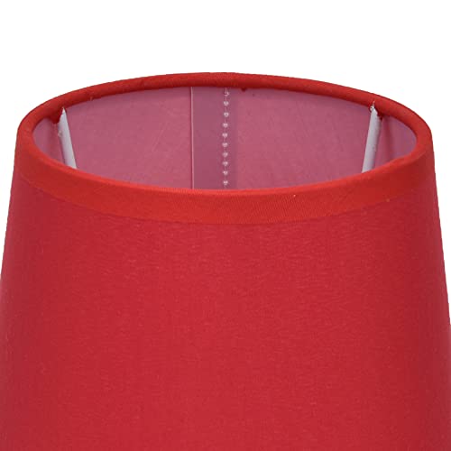 2 Pcs Lamp Shade, 6" E14 Screw Fabric Light Shade, Candle Lampshades, Tapered Drum Light Shade for Table Lamps Floor Lamps Chandeliers Wall Lamps, Red - Image 4