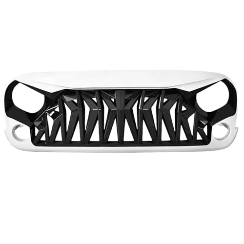 Grille avant Jeep Wrangler JK blanche en polymère résistant pour pare-chocs tout-terrain