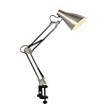 JONATHAN Y 28.5' Nickel Odile Industrial Adjustable Clamp-On LED Task Lamp with...