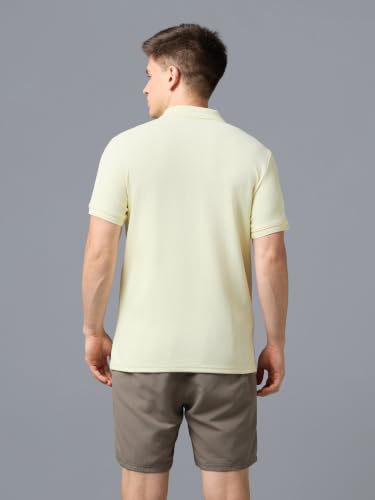 Image of TECHNOSPORT Men's Regular Fit Half Sleeve Polo T-Shirt with Collar, ELASTO Plus Quick Dry Moisture Wicking Polo Tee for Gym Sports Golf and Casual Wear