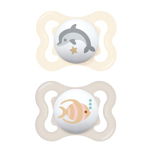 Image of MAM Air Baby Pacifier, for Sensitive Skin, Sterilizer Case, 2 Pack, 0-6 Months, Unisex