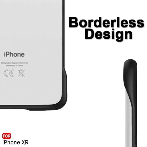Image of TheGiftKart Hybrid Ultimate Slim Back Case Cover for iPhone XR | Camera & Screen Protection | Frosted Matte Translucent Hard Back Case Cover for iPhone XR (PC & TPU, Black Bumper)