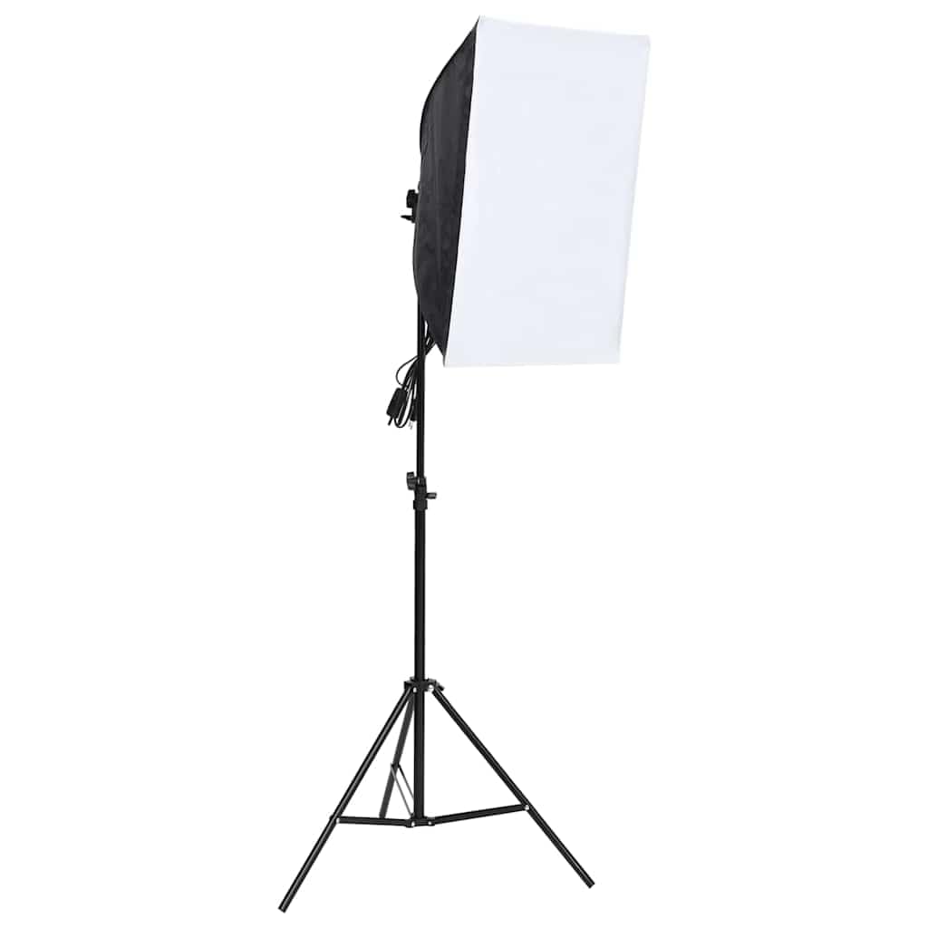 vidaXL Fotostudio-Beleuchtung-Set mit Hintergründen und Softboxen, Studiobeleuchtung Set, Softbox, Tageslichtlampe, Fotostudio-Beleuchtung Set